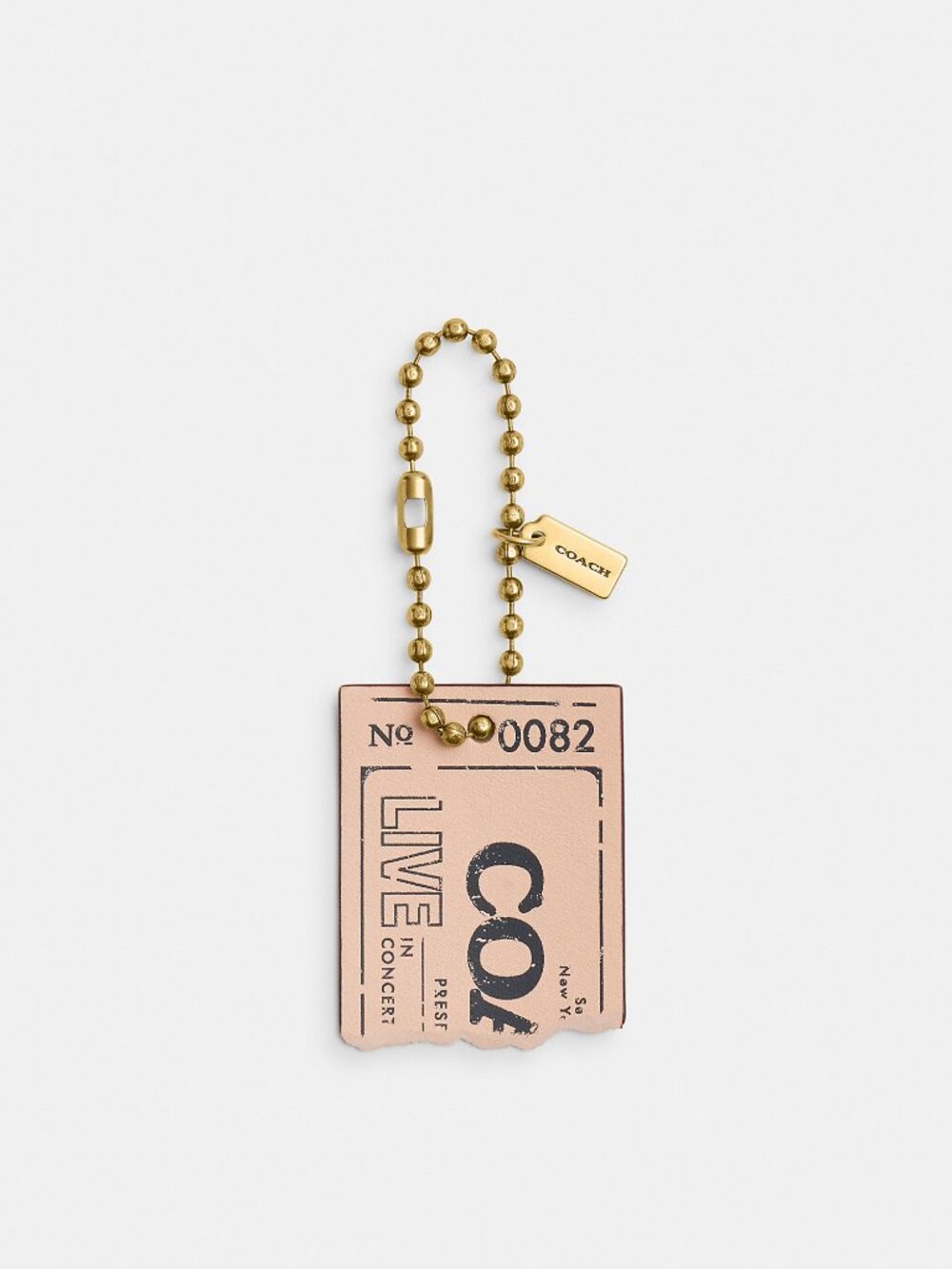 Coach Live In Concert Concert Bag Charm Brass/Light Pink
